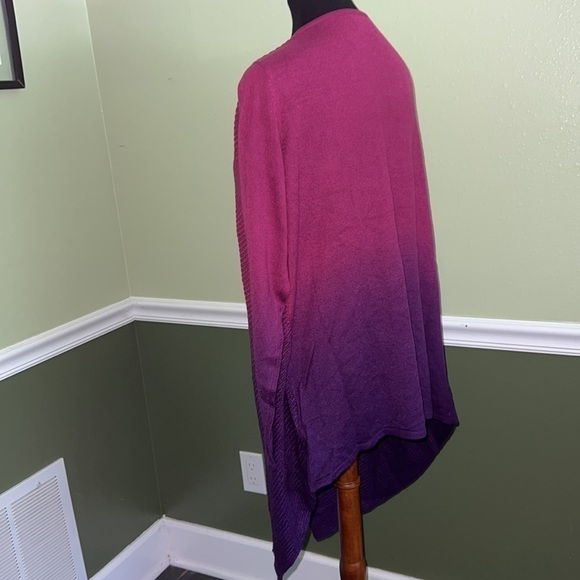 Pink & purple ombre long open front sweater 14/16 - Picture 3 of 8